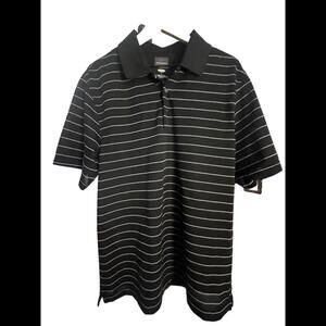 Greg Norman Polo Shirt Men Large Bl Geometric Short Sleeve Shark Play Dry‎ Golf